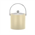 Sharptools B.C. Ivory 3 Quart Ice Bucket- Chrome Bale Handle- Chrome Flat Knob- Frosted Vinyl Lid SH650979